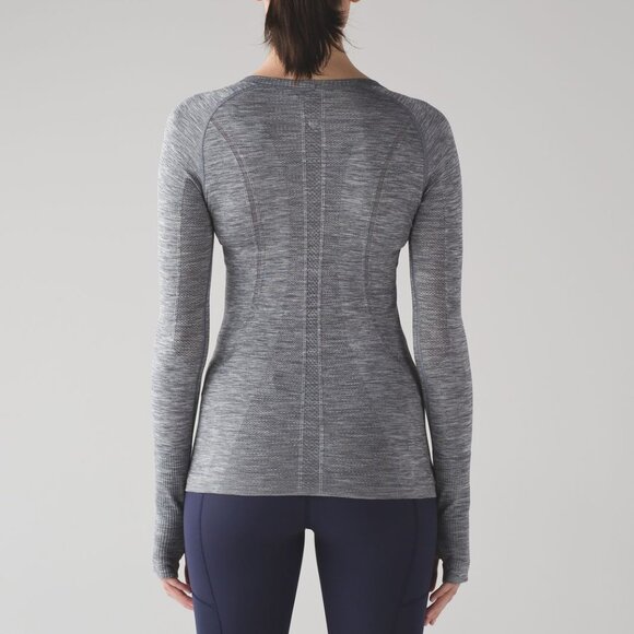 lululemon Swiftly Tech Long Sleeve Crew Slate/White Size 4 - Picture 5 of 5
